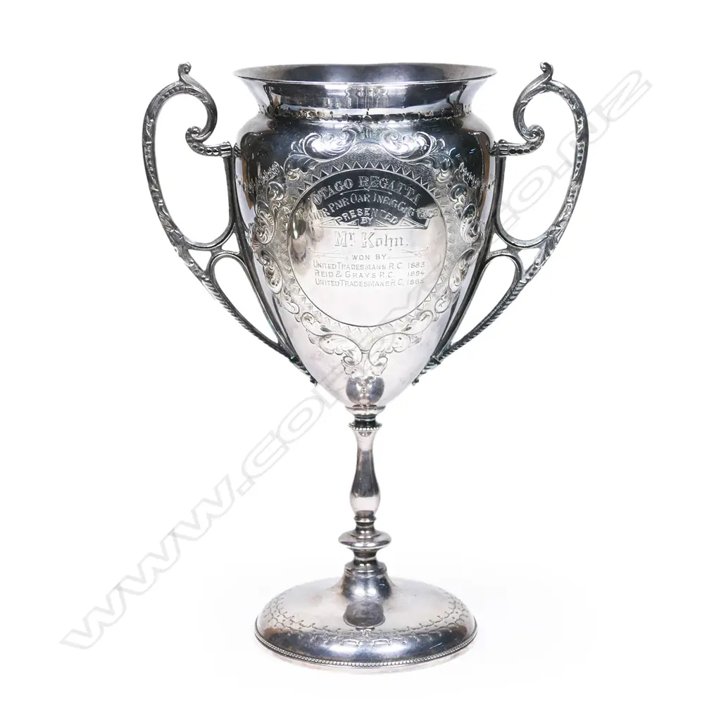 Kohn & Co. (Wellington) New Zealand silver Otago Regatta trophy cup, Image 1++